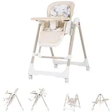 Chipolino Kinderhochstuhl 2 in 1 Milk Shake, verstellbar, Babyschaukel, Räder Farbe:beige/braun