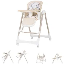 Chipolino Kinderhochstuhl 2 in 1 Milk Shake, verstellbar, Babyschaukel, Räder Farbe:beige/braun