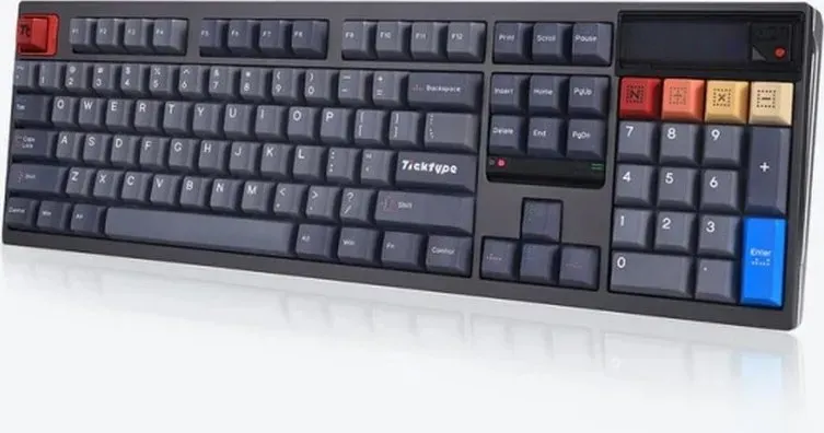 Ticktype DP104 Custom Tri-Mode Kabellose Mechanische Tastatur, Vollaluminium Full-Size 108 Tasten Hot-Swap, Leaf Spring Mount, Anpassbarer Pixelschirm, Leises Tippen, US-Layout, 8000mAh, RGB - Gecha Gray, Silent taktile Switches