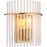 GLOBO Wandleuchte Glasstäbe Wohnzimmerlampe gold opal Wandlampe Schlafzimmer, Metall,
