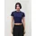 LeGer By Lena Gercke LeGer T-Shirt Teresa, LeGer by Lena Gercke mit Rippstruktur, kurze Form, slim fit blau L (40)