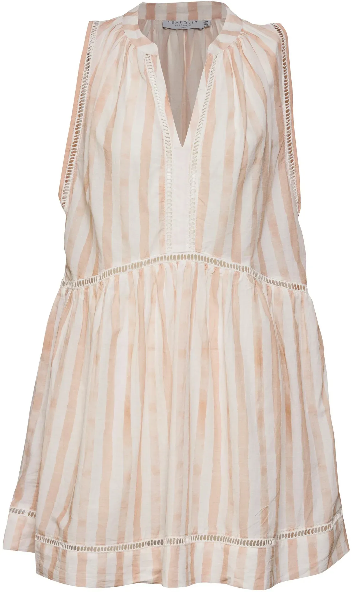 Seafolly Isla Palm Kurzarmkleid Damen in ecru, Größe XL - beige