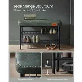 VASAGLE Sitzbank LSB054C01 waldgrün Kunstleder 80,0 cm