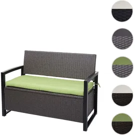 MCW MCW-F39 2er Sitzbank 120 x 60 x 85 cm Grau-meliert/Grün