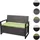 MCW MCW-F39 2er Sitzbank 120 x 60 x 85 cm Grau-meliert/Grün