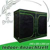 Grow Zelt für Pflanzen Zuchtzelt Gewächshaus Box Garten Anzucht Gemüse Kräuter Grow Schrank Indoor 240 x 120 x 200 cm Blumen klein Tomaten Hydro