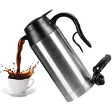 Lotvic Wasserkocher Auto, 750 ML Reise Wasserkocher, Wasserkocher für Auto, Auto Wasserkocher Edelstahl, 24V Tragbarer Wasserkocher mit Zigarettenanzünder Stecker für Heißwasser Kaffee Tee