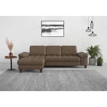 sit&more Ecksofa SIT & MORE "Westham L-Form", braun (coffee), B:275cm H:88cm T:172cm, 100% Polyester, Sofas, Ecksofa, Recamiere, mit oder ohne Bettfunktion, Bettkasten, Füße wengefarben