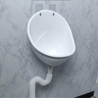 TMXKOOK Tragbares Kunststoff-Urinal für Männer – Wandmontage, hocheffiziente Ausspülung, mit Abfluss – ideal für Kinder, wasserlose Badezimmer, Baustellen im Freien