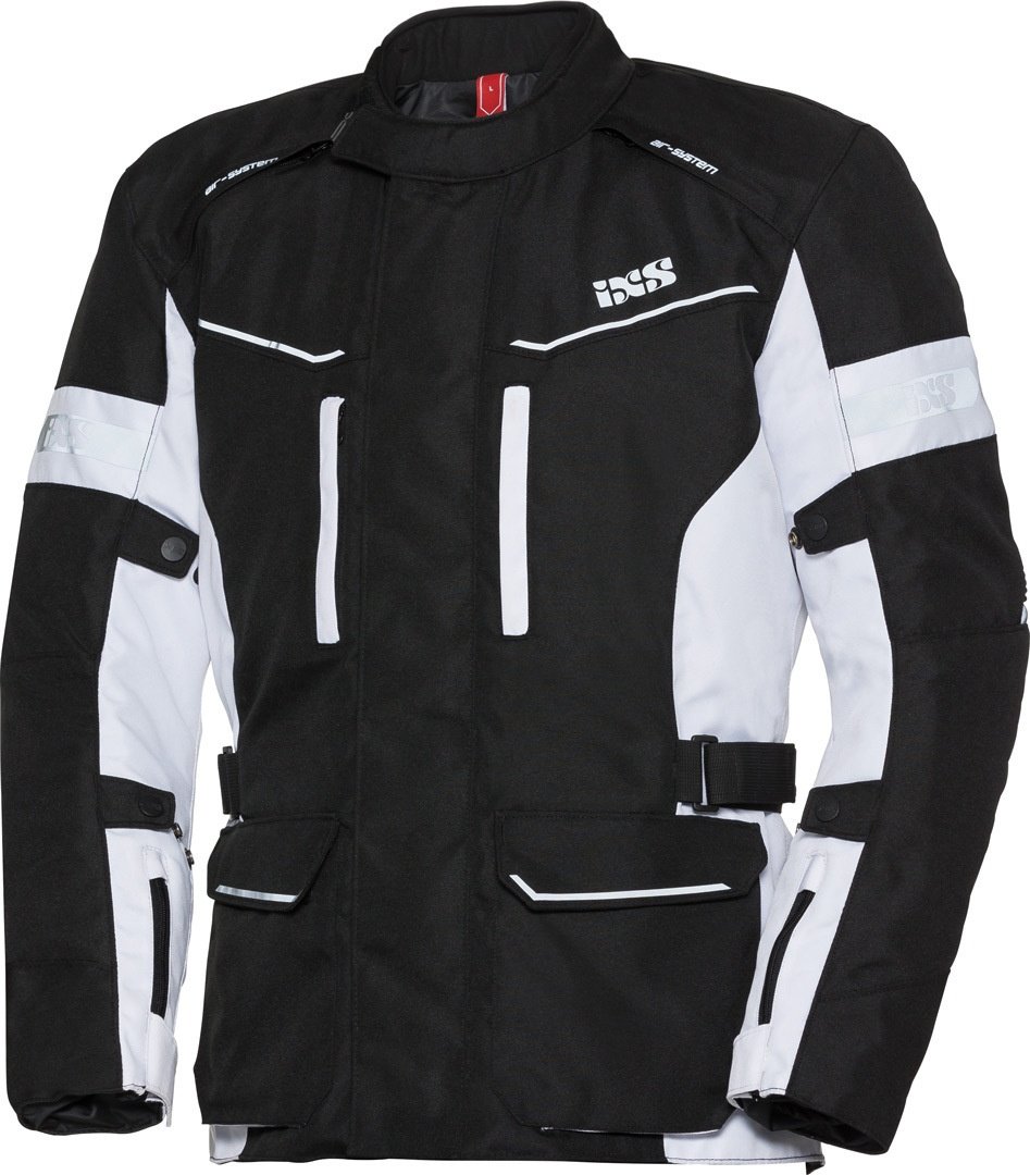 IXS Tour Evans-ST Motorfiets textiel jas, zwart-wit, S