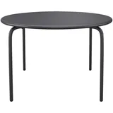 Vente-Unique Gartentisch, Anthrazit, Metall, Uni, 6-Sitzer, Rund, 130x74x130 cm, Gartenmöbel, Gartentische, Gartentische