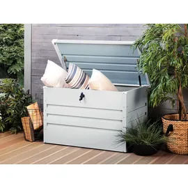 Beliani Gartentruhe 100 x 62 cm Hellgrau