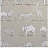 Stofferia Stoff Dekostoff Panama Prairie Animals Beige, Breite 140 cm, Meterware beige