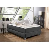 andas Boxspringbett »Salo«, Ohne Kopfteil, inkl. Topper, auch in Überlänge 220 cm grau