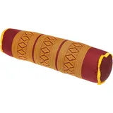 Handelsturm Thaikissen Nackenrolle 50x13 mit Füllung aus Kapok Yoga Bolster Yogakissen Rolle Feste Kissenrolle (Thaimuster Orientrot-Gold)