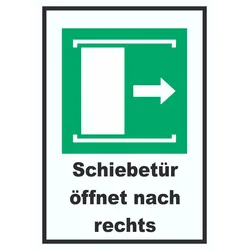 HB-Druck Schiebetür öffnet nach rechts A5 Rückseite selbstklebend Schild