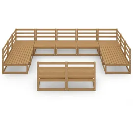 vidaXL 11-tlg. Garten-Lounge-Set Massivholz Kiefer