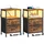 Songmics Nachtschrank mit 2 Schubladen 2-teilig 40 x 40 x 50 cm Braun