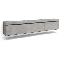 SKRAUT HOME Wohnzimmer TV-Schrank, Viel Stauraum, 240x35x45cm, Hängend, Moderner Stil, Zementgrau - 503_3