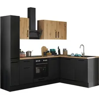 BASIC by Balculina Winkelküche Turin L-Form 250 cm schwarz