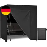 Hollywoodschaukel Abdeckung 3-Sitzer 600D Schwarz 220X135X170Cm | Wasserdicht, W