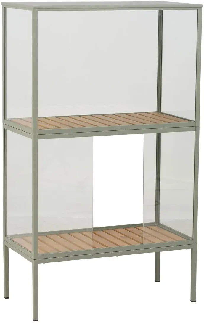 Pflanzenschrank Grower Greens, Dusty Green -  Aluminium, Glas mit 2 Böden