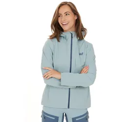Softshelljacke WHISTLER "Osbourne", Damen, Gr. 42, blau (frostblau), 100% Polyester, unifarben, casual, ohne Ausschnitt, Langarm, Jacken, aus wind- und wasserdichtem Material