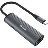 Equip USB-C-auf-RJ45-Gigabit-Netzwerk + PD-Adapter - Schwarz/Grau
