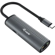 Equip USB-C-auf-RJ45-Gigabit-Netzwerk + PD-Adapter - Schwarz/Grau