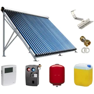 Solarthermie Komplettset JINYI 1x30 R√∂hren 4,89m¬≤ mit Schrägdachmontage