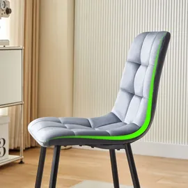 Deuline Esszimmerstühle Essstühle Samtbezug Polsterstuhl Stühle Esszimmer Stuhl Milano 4er-Set GRAU 521252 - Grau