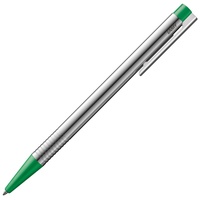LAMY logo Kugelschreiber 205 aus rostfreiem Edelstahl in der Farbe matt grün mit integrierter Clip-Drücker-Einheit, inkl. Großraummine LAMY M 16 Strichbreite M in grün