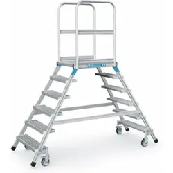 ZARGES Podesttreppe beidseitig 6 Stufen/Gitter