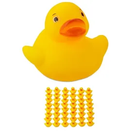 Relaxdays 96 x Badeente 3,5cm Gelb,Orange