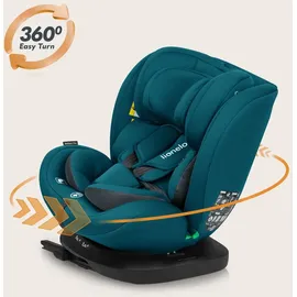 lionelo Bastiaan i-Size Kindersitz ab Geburt 0-36 kg Isofix Top Tether 360 Grad drehbar Rückwärts Vorwärts Seitenschutz 5-Punkt-Sicherheitsgurte Dri-Seat (Blau Indigo)
