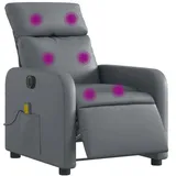 vidaXL Massagesessel Elektrisch Kunstleder 89,5 x 95,5 x 0 cm Grau mit Liegeposition