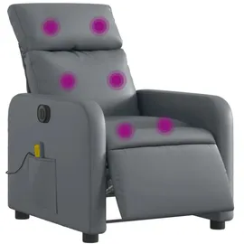 vidaXL Massagesessel Elektrisch Kunstleder 89,5 x 95,5 x 0 cm Grau mit Liegeposition