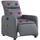 vidaXL Massagesessel Elektrisch Kunstleder 89,5 x 95,5 x 0 cm Grau mit Liegeposition