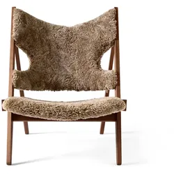 Knitting Lounge Chair | Sheepskin - Walnut | Sahara
