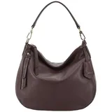 ABRO Schultertasche Leather Adria Hobo Juna S Burgundy