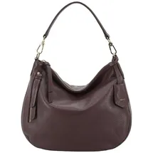 ABRO Schultertasche Leather Adria Hobo Juna S Burgundy
