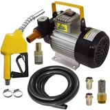 AMUR DIESELPUMPE HEIZÖLPUMPE ÖLPUMPE Biodiesel SELBSTANSAUGEND Diesel Set Standard-4 ELEKTRISCHE 230V DIESELPUMPE Leistungsstarker Motor KOMPLETTES Set mit Automatik-Zapfpistole und Gummi-Schlauch