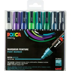 POSCA Pigmentmarker PC-5M, 8er Box, kalte Farben