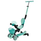 Globber Scooter Go-Up Baby 360 mint-dunkelmint mit Leuchtrollen, Leuchtmodul