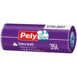 Mülleimer-Beutel Pely Zugbandbeutel Extra breit 35 Liter klimaneutralisiert 14 Stück