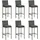 vidaXL Barhocker mit Kissen 6 Stk. Grau Poly Rattan