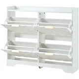 modfu Schuhschrank 105 x 90 x 24 cm 4 Klappfächer / weiß