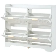 modfu Schuhschrank 105 x 90 x 24 cm 4 Klappfächer / weiß