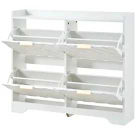 modfu Schuhschrank 105 x 90 x 24 cm 4 Klappfächer / weiß