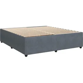 vidaXL Boxspringbett mit Matratze Dunkelgrau 200x200 cm Samt - Grau